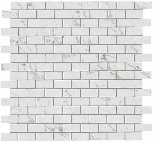Marvel Carrara P. Mosaico Lapp. Burattato (AS34) 29,8X29,8 Керамогранит