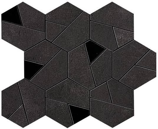 Boost Tarmac Mosaico Hex Black (AN7B) 25x28,5 Керамогранит